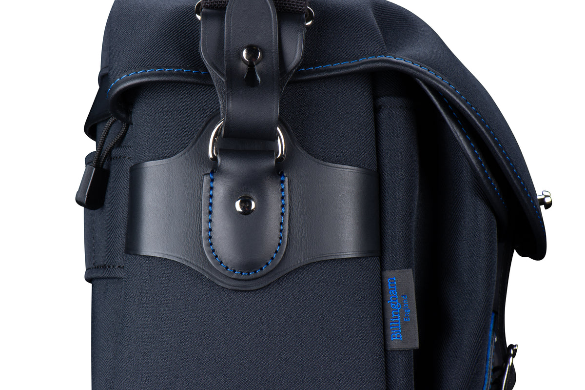 Billingham Hadley One Midnight Edition Camera Bag - Black FibreNyte / Black Leather / Blue Stitching inc SP20 Shoulder Pad-Camera Bags-Kudos Cameras