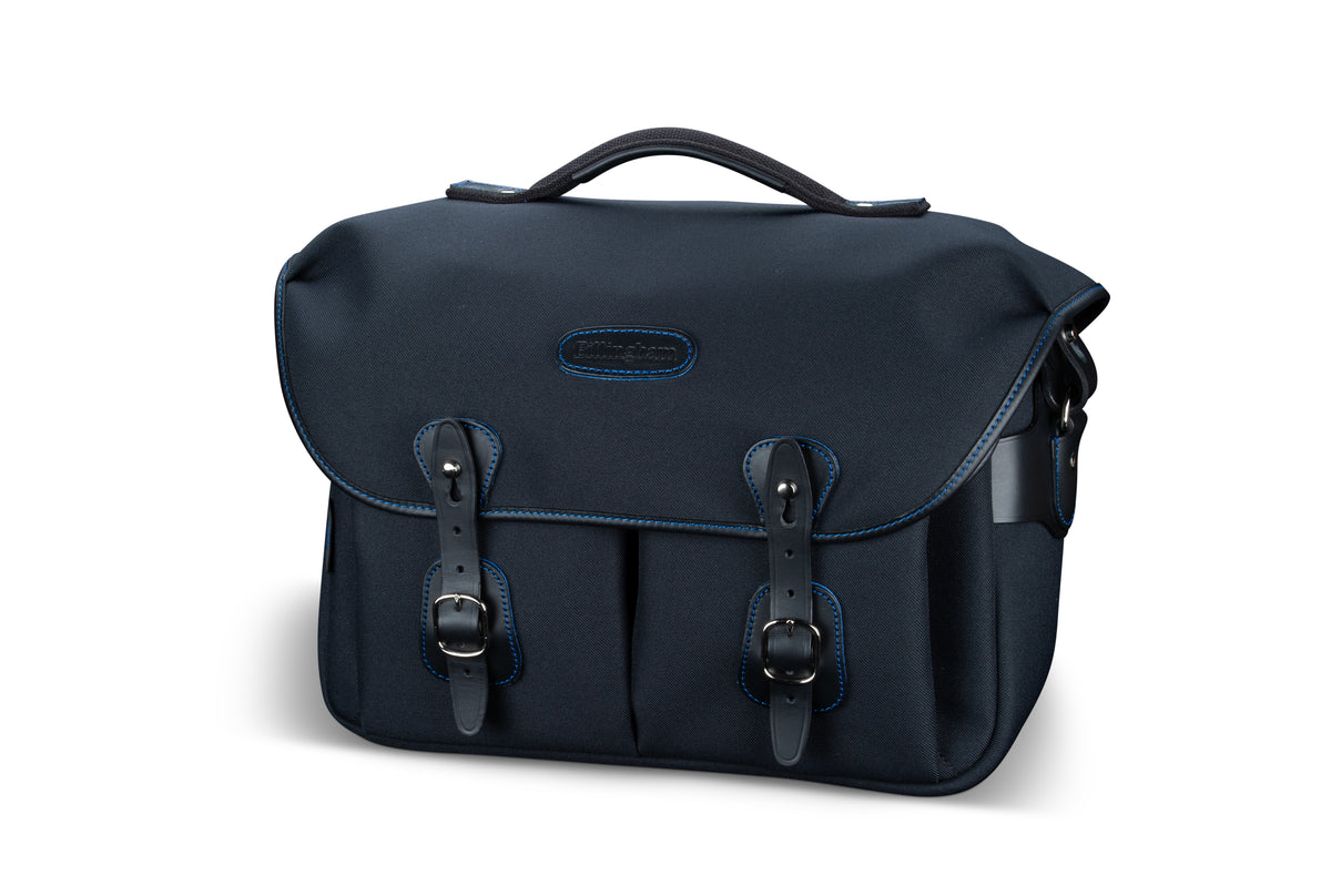 Billingham Hadley One Midnight Edition Camera Bag - Black FibreNyte / Black Leather / Blue Stitching inc SP20 Shoulder Pad-Camera Bags-Kudos Cameras