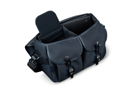 Billingham Hadley One Midnight Edition Camera Bag - Black FibreNyte / Black Leather / Blue Stitching inc SP20 Shoulder Pad-Camera Bags-Billingham