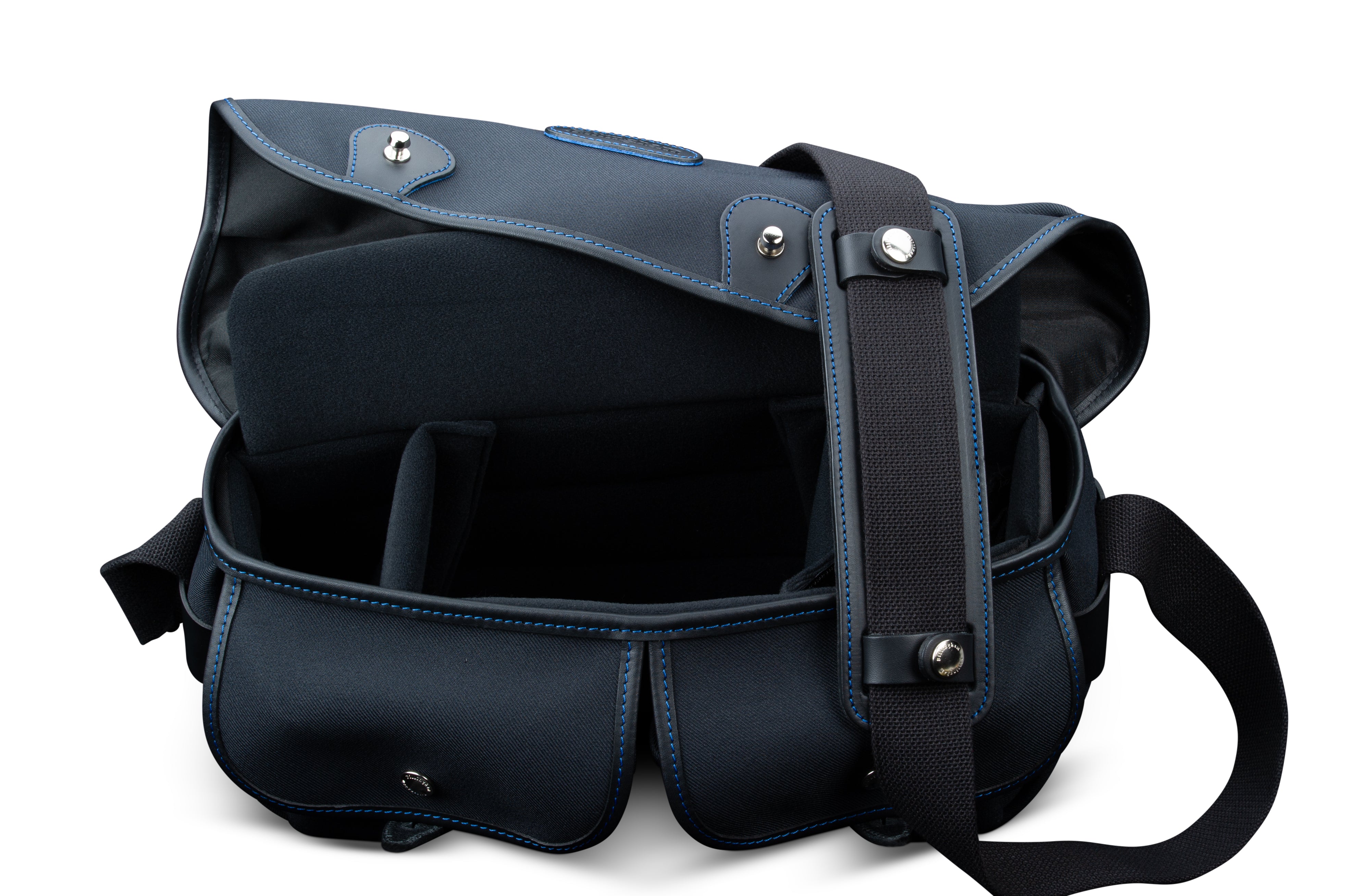 Billingham Hadley Pro Midnight Edition Camera Bag - Black FibreNyte / Black Leather / Blue Stitching inc SP15 Shoulder Pad-Camera Bags-Kudos Cameras
