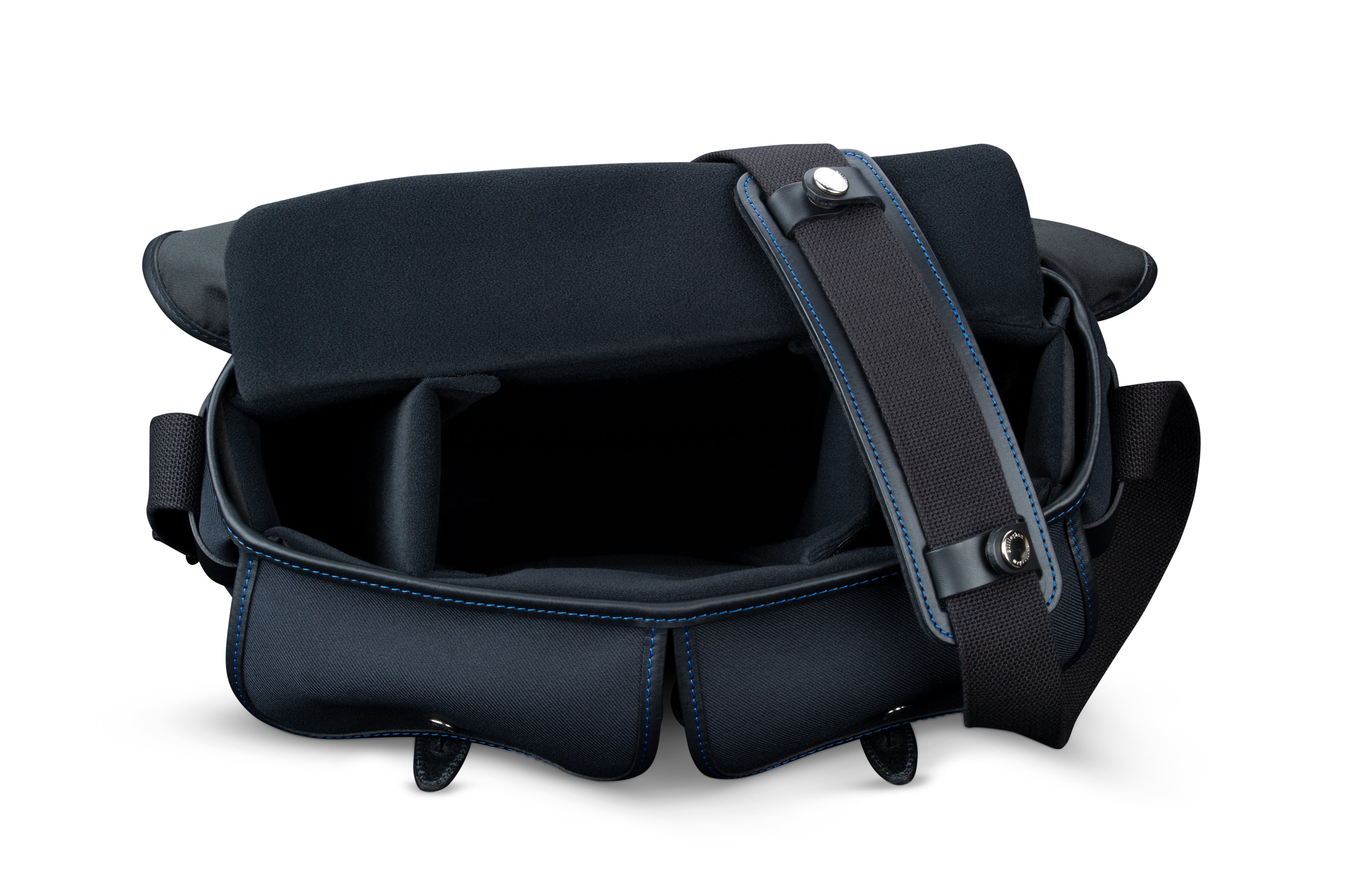 Billingham Hadley Pro Midnight Edition Camera Bag - Black FibreNyte / Black Leather / Blue Stitching inc SP15 Shoulder Pad-Camera Bags-Kudos Cameras