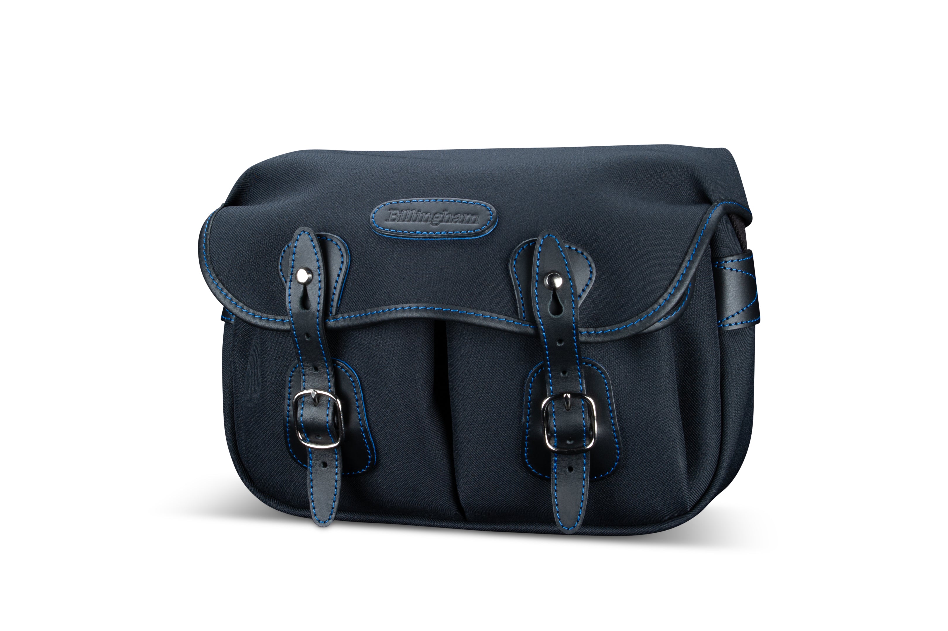 Billingham Hadley Small Midnight Edition Camera Bag - Black FibreNyte / Black Leather / Blue Stitching inc SP15 Shoulder Pad-Camera Bags-Billingham