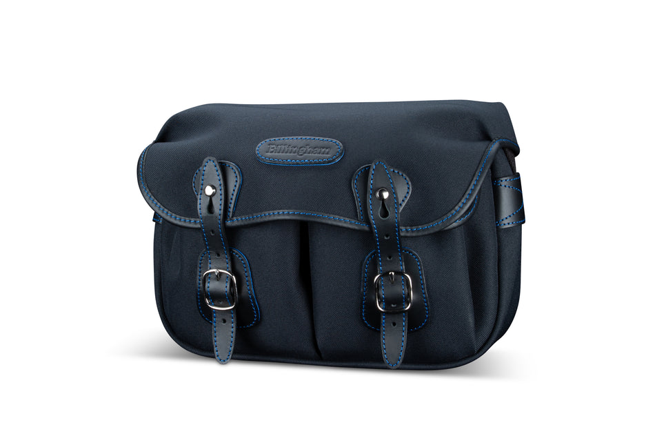 Billingham Hadley Small Midnight Edition Camera Bag - Black FibreNyte / Black Leather / Blue Stitching inc SP15 Shoulder Pad-Camera Bags-Billingham