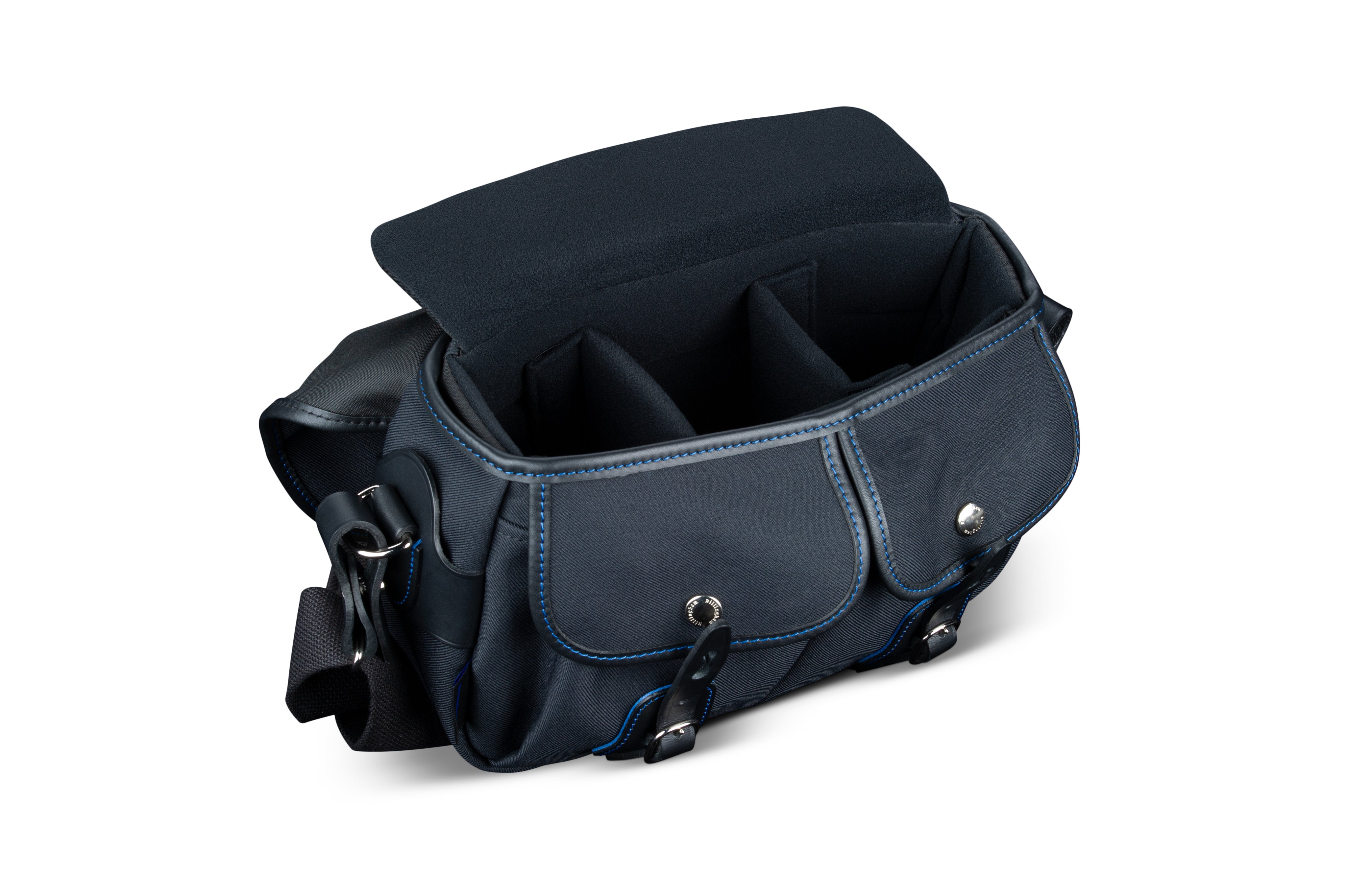 Billingham Hadley Small Pro Midnight Edition Camera Bag - Black FibreNyte / Black Leather / Blue Stitching inc SP15 Shoulder Pad-Camera Bags-Kudos Cameras