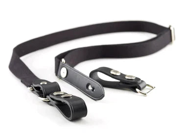 Billingham HP Shoulder Sling 38mm - Black / Black Leather with (Brass Studs)-Camera Bag Accessories-Kudos Cameras
