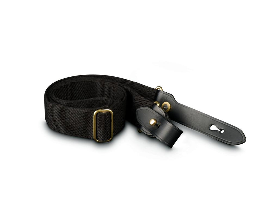 Billingham HP Shoulder Sling 38mm - Black / Black Leather with (Brass Studs)-Camera Bag Accessories-Kudos Cameras