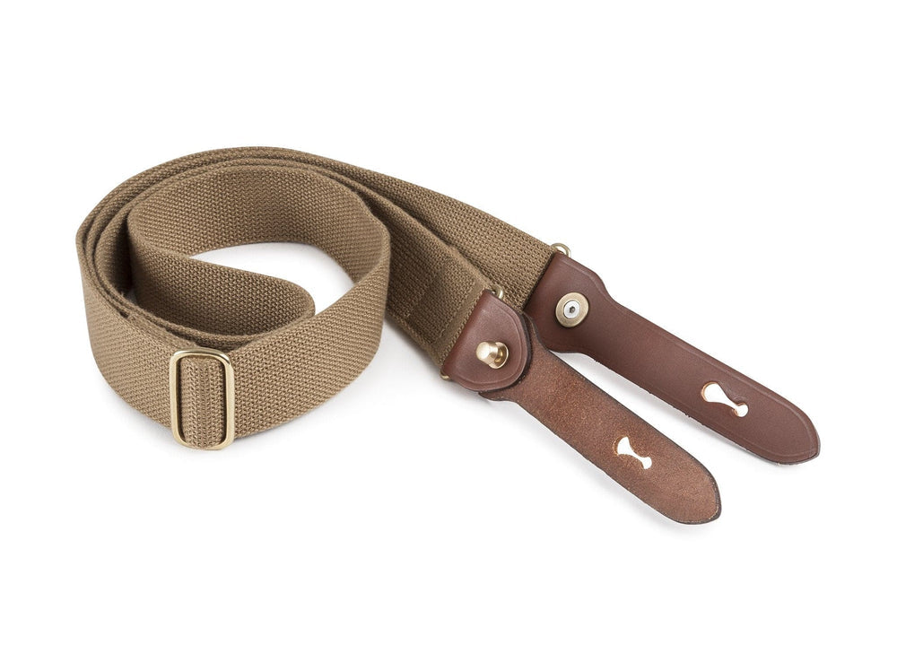 Billingham HP Shoulder Sling 38mm - Khaki / Tan (Brass Studs)-Camera Bag Accessories-Kudos Cameras