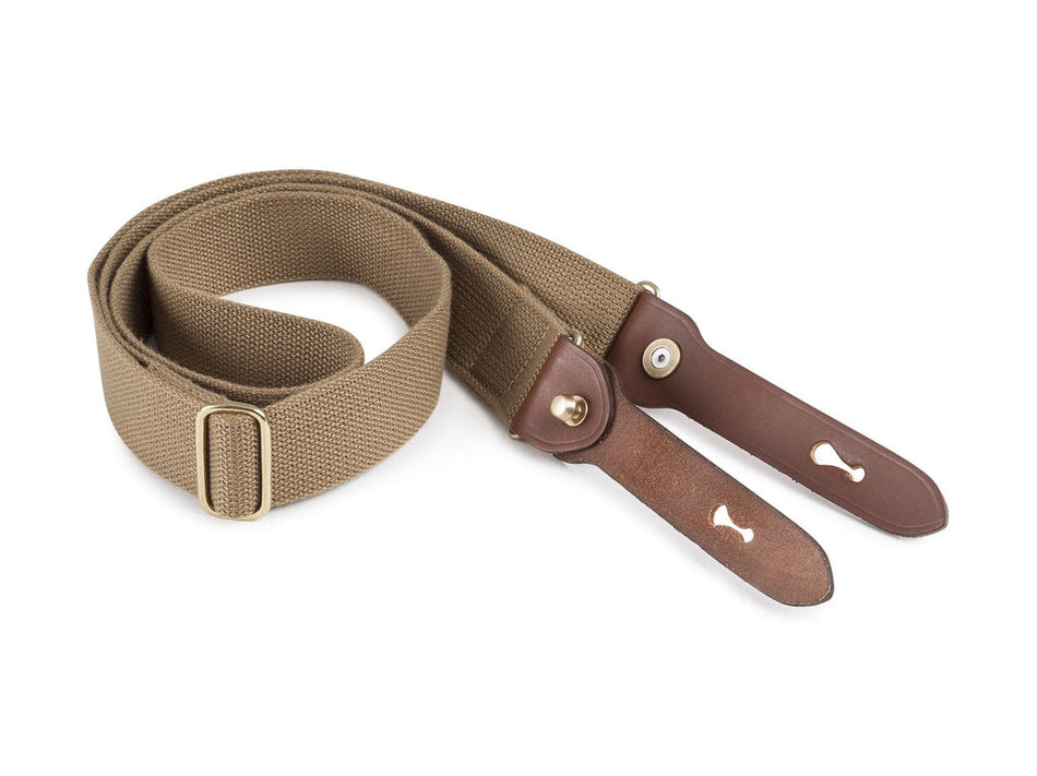 Billingham HP Shoulder Sling 38mm - Khaki / Tan (Brass Studs)-Camera Bag Accessories-Kudos Cameras