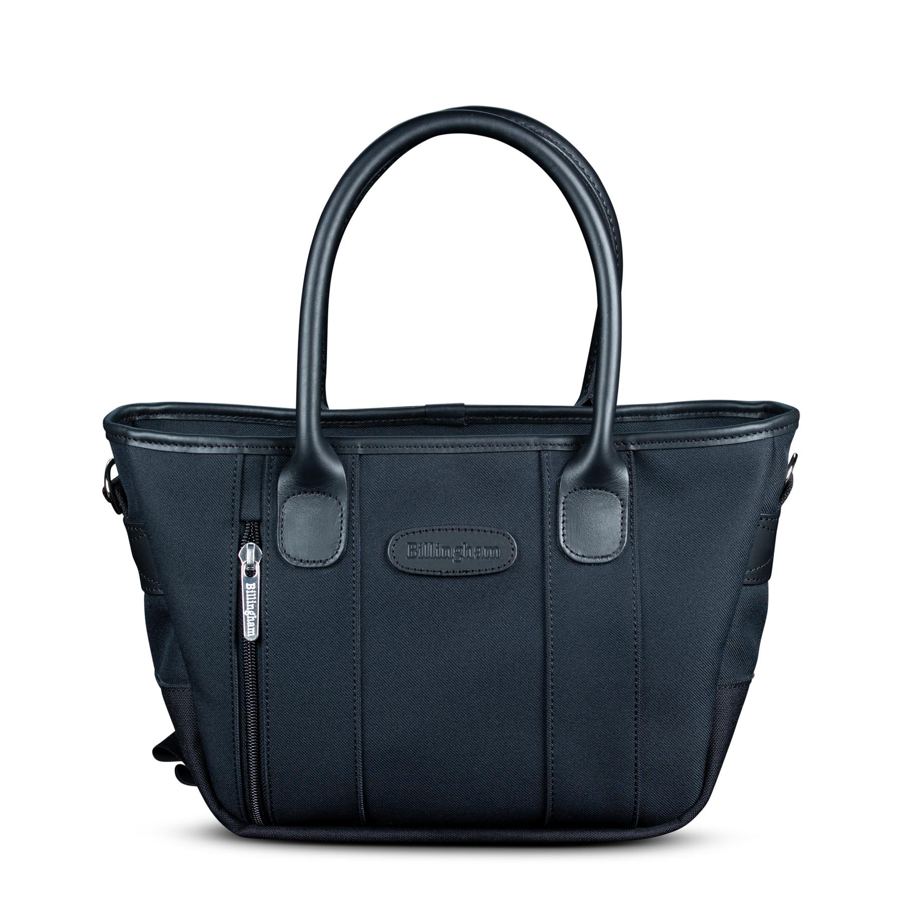 Billingham Key Grip Handbag - Black FibreNyte / Black Leather-Totes Bags-Billingham