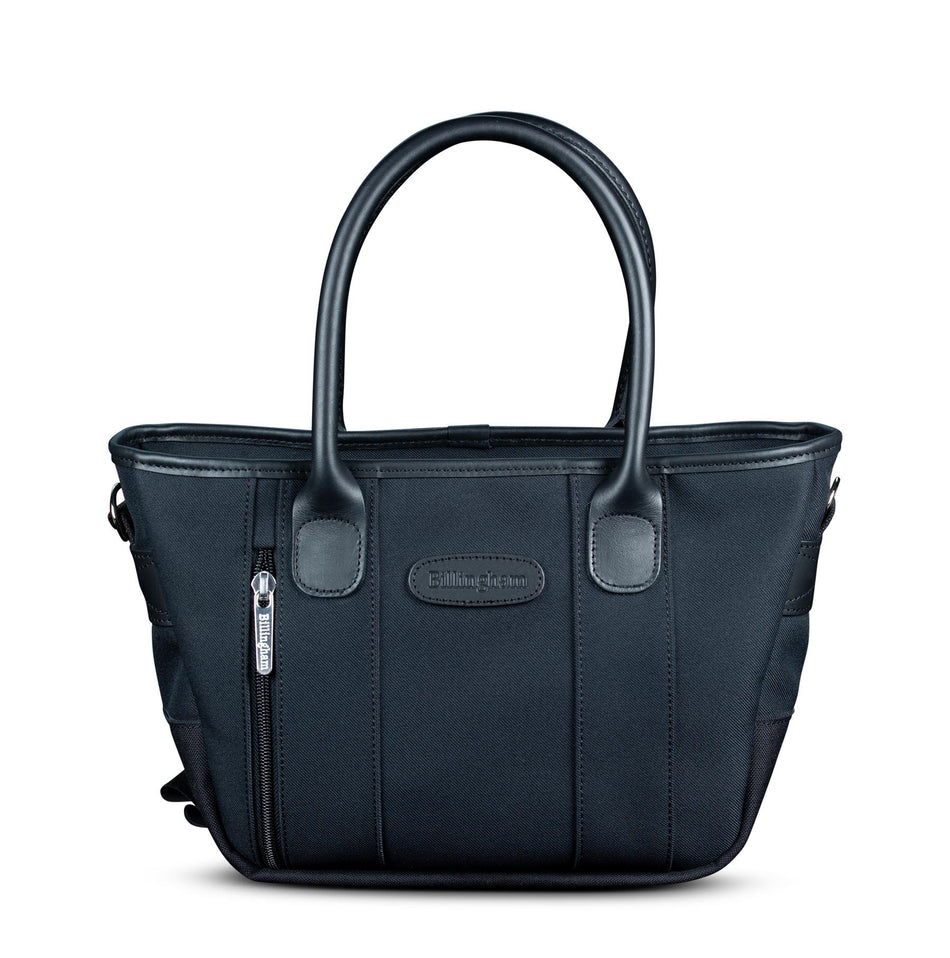 Billingham Key Grip Handbag - Black FibreNyte / Black Leather-Totes Bags-Billingham