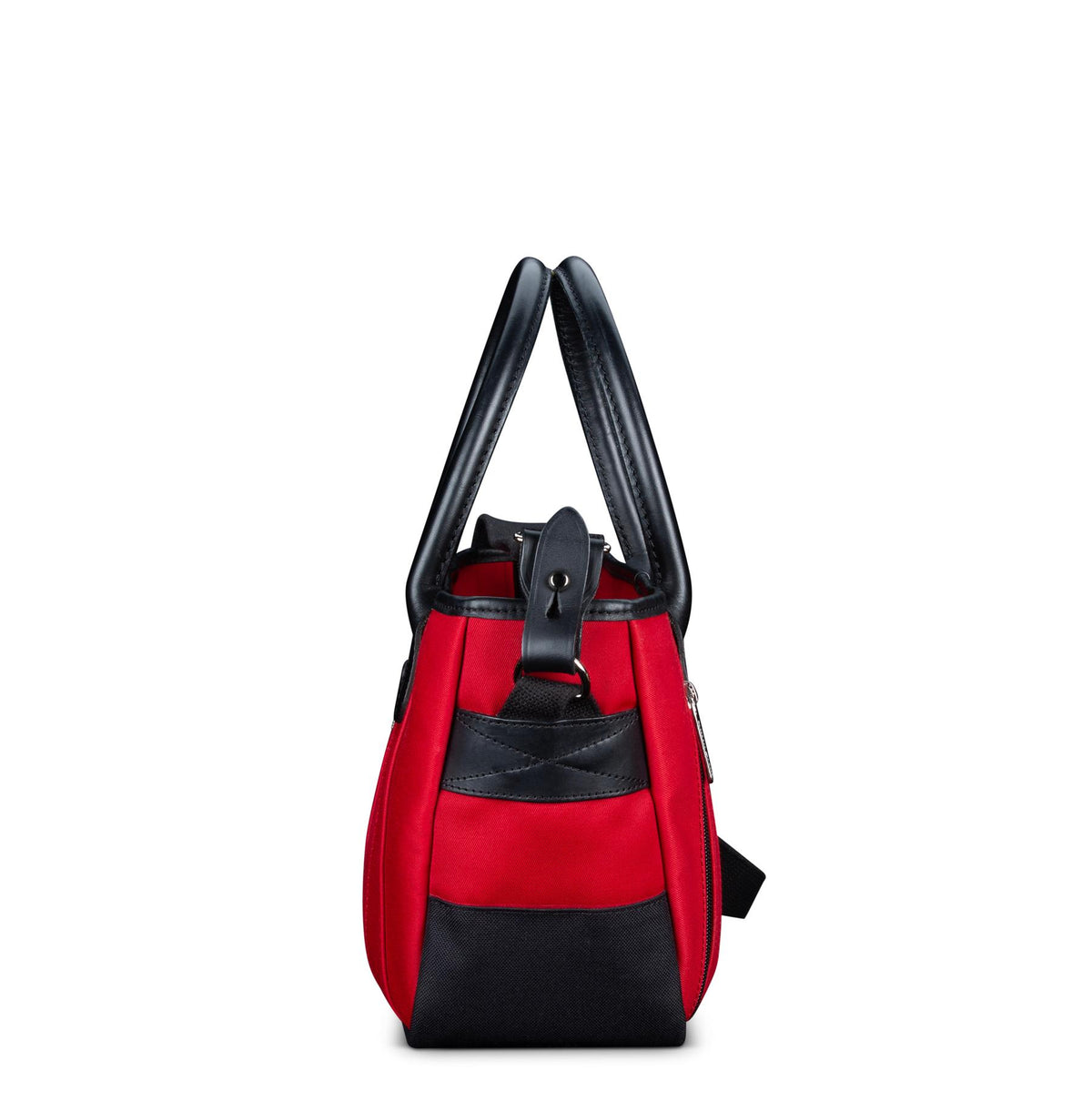 Billingham Key Grip Handbag - Burgundy Canvas / Black Leather-Totes Bags-Billingham