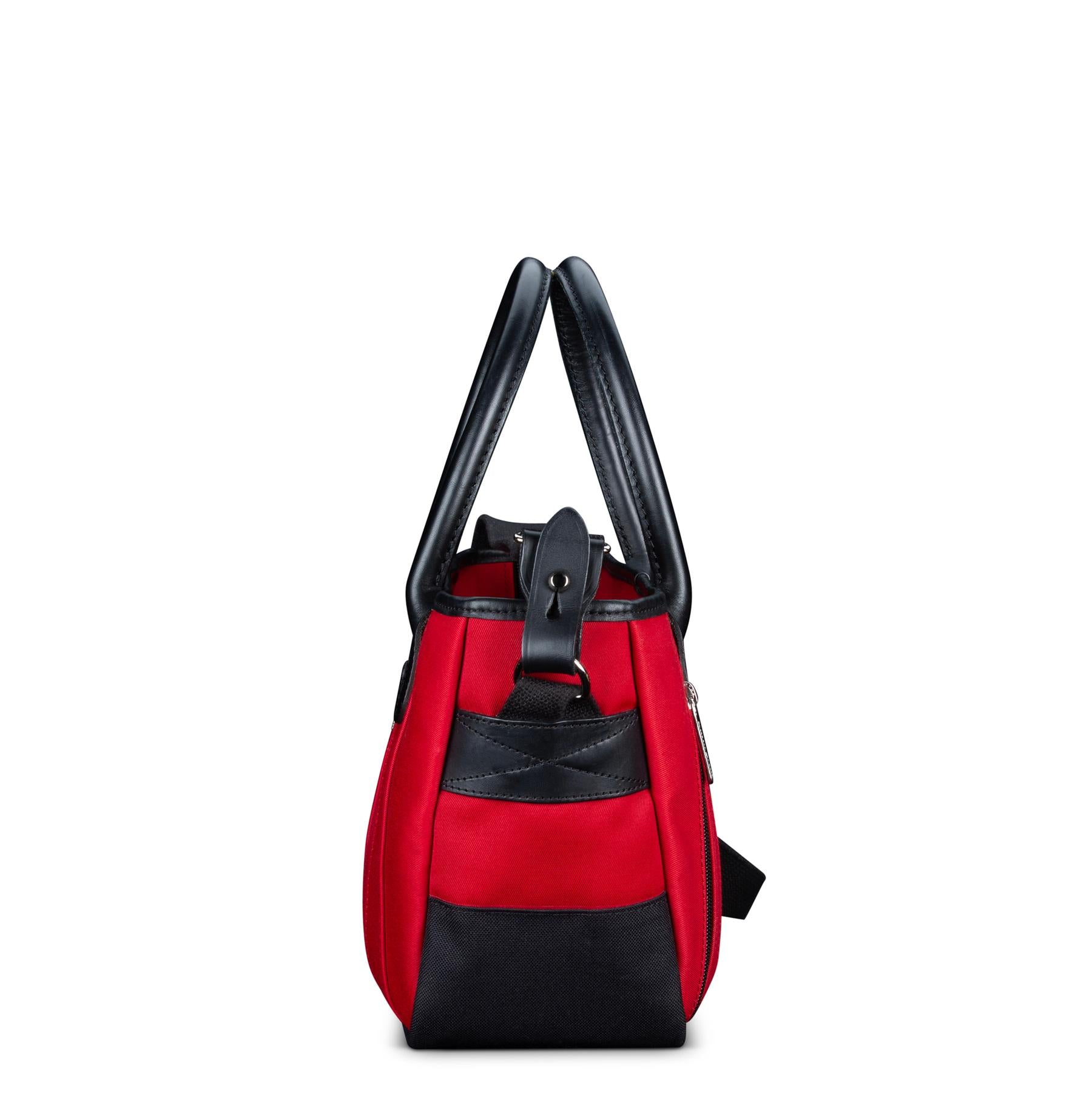 Billingham Key Grip Handbag - Burgundy Canvas / Black Leather-Totes Bags-Billingham