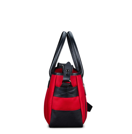 Billingham Key Grip Handbag - Burgundy Canvas / Black Leather-Totes Bags-Billingham