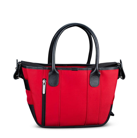 Billingham Key Grip Handbag - Burgundy Canvas / Black Leather-Totes Bags-Billingham