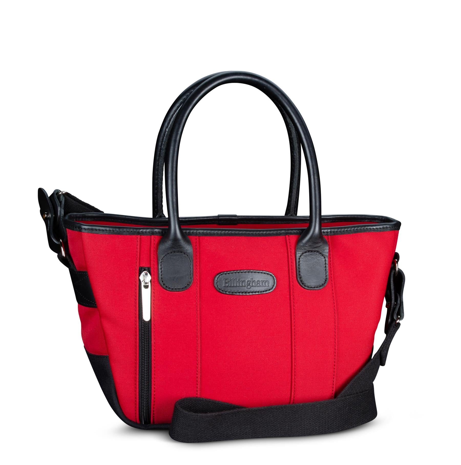 Billingham Key Grip Handbag - Burgundy Canvas / Black Leather-Totes Bags-Billingham
