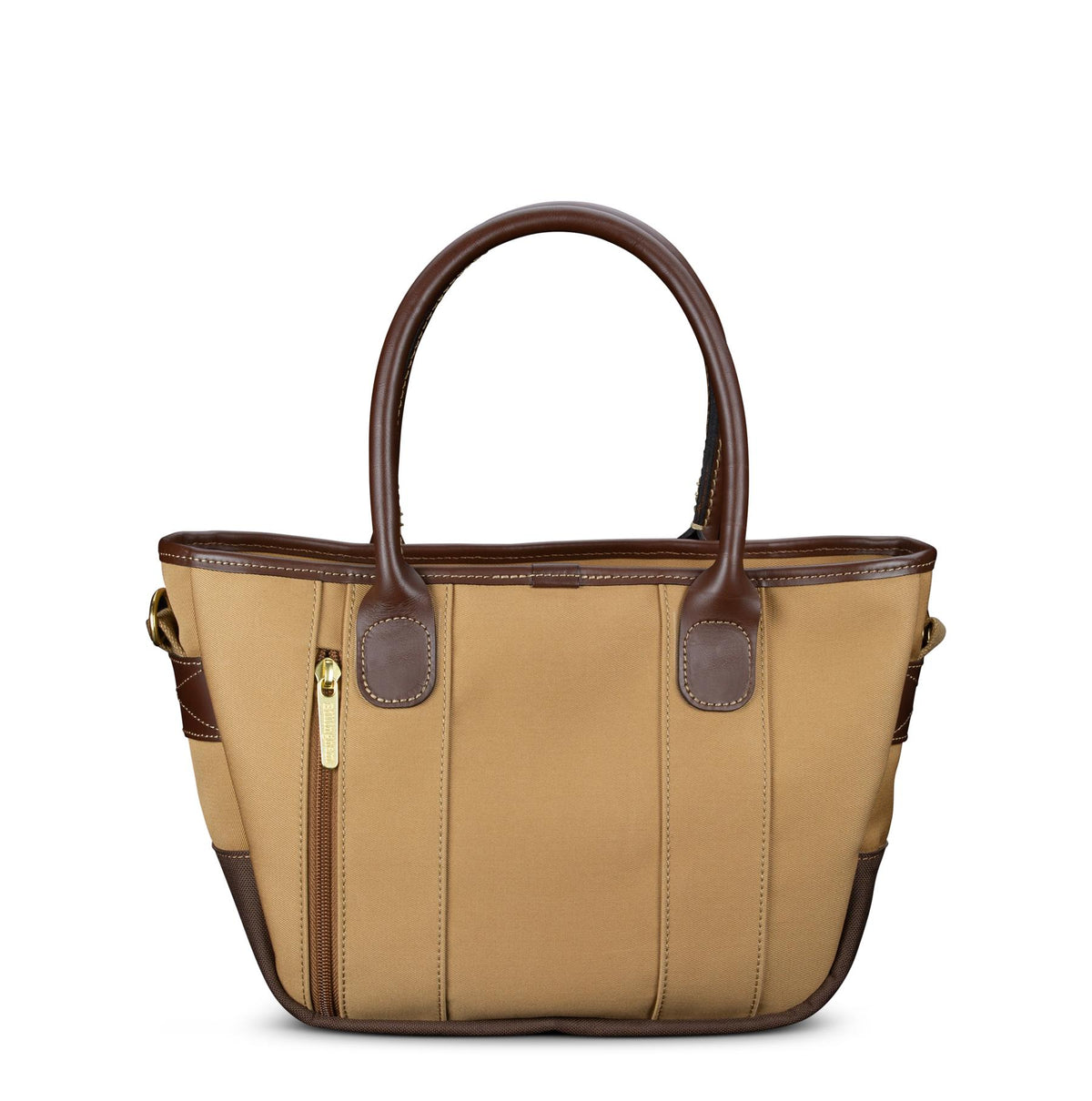 Billingham Key Grip Handbag - Khaki Canvas / Chocolate Leather-Totes Bags-Billingham