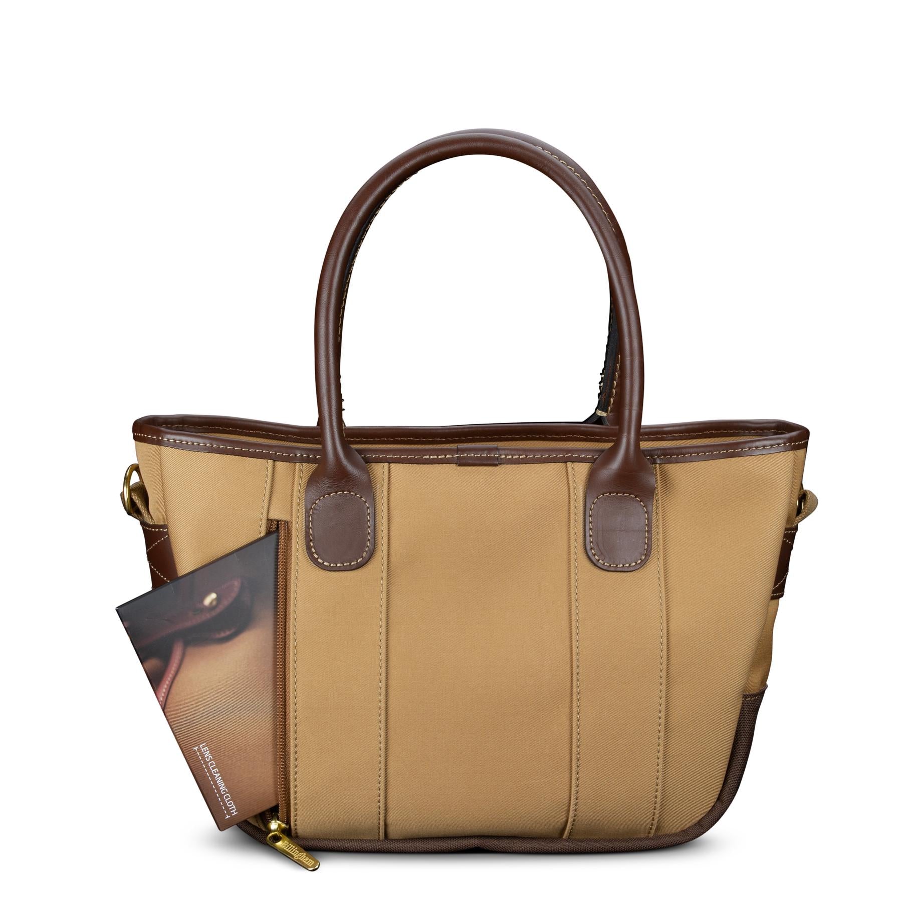 Billingham Key Grip Handbag - Khaki Canvas / Chocolate Leather-Totes Bags-Billingham