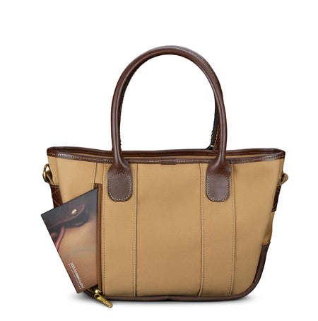 Billingham Key Grip Handbag - Khaki Canvas / Chocolate Leather-Totes Bags-Billingham