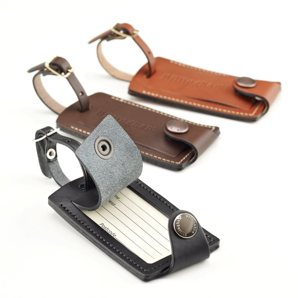 Billingham Luggage Tally - Black Leather / Brass Buckle-Camera Bag Accessories-Kudos Cameras