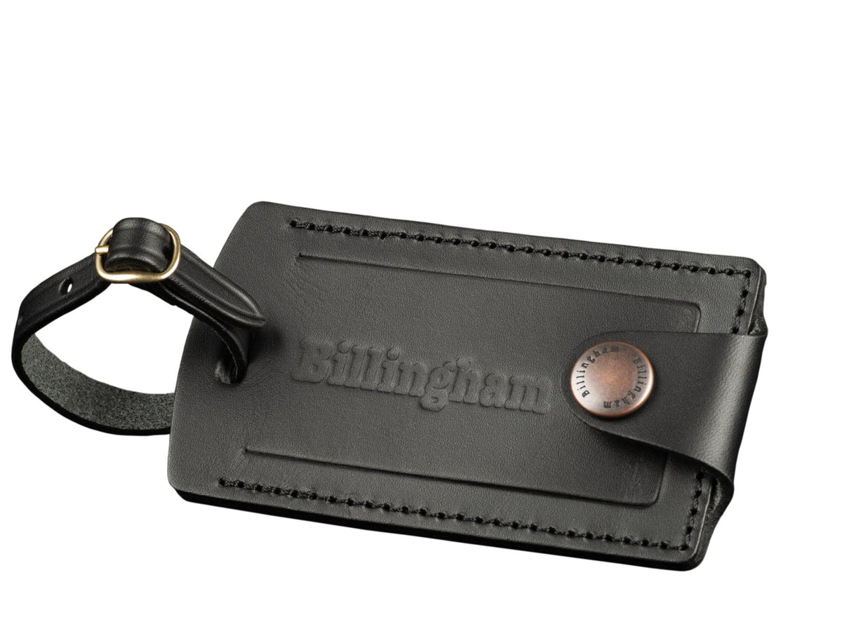 Billingham Luggage Tally - Black Leather / Brass Buckle-Camera Bag Accessories-Kudos Cameras