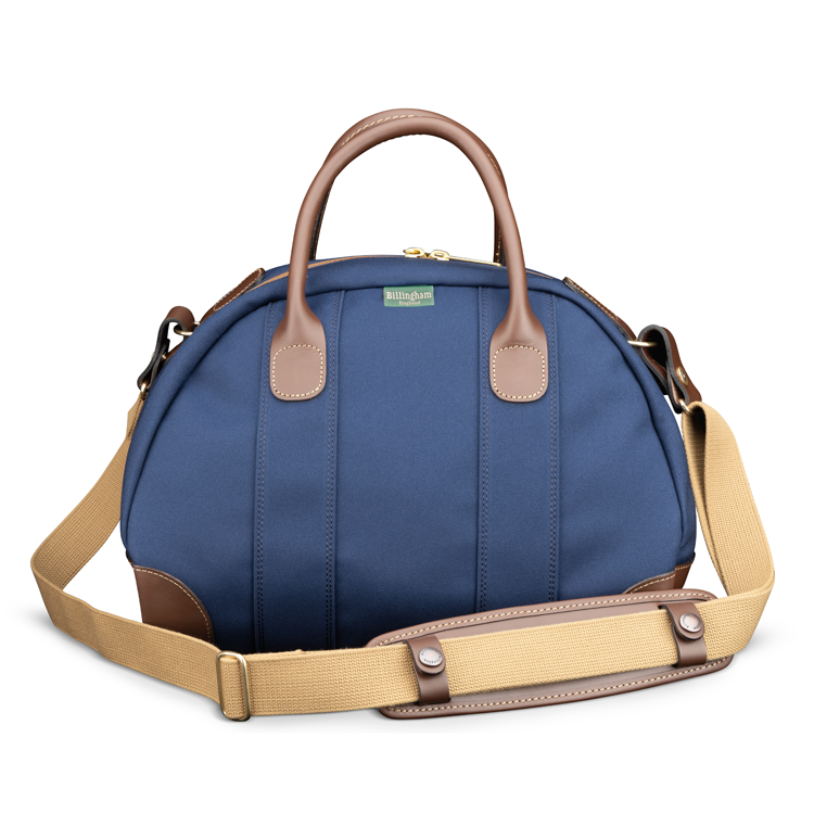 Billingham Overnight Duffle Bag - Navy FibreNyte / Chocolate Leather-Travel Bags-Billingham
