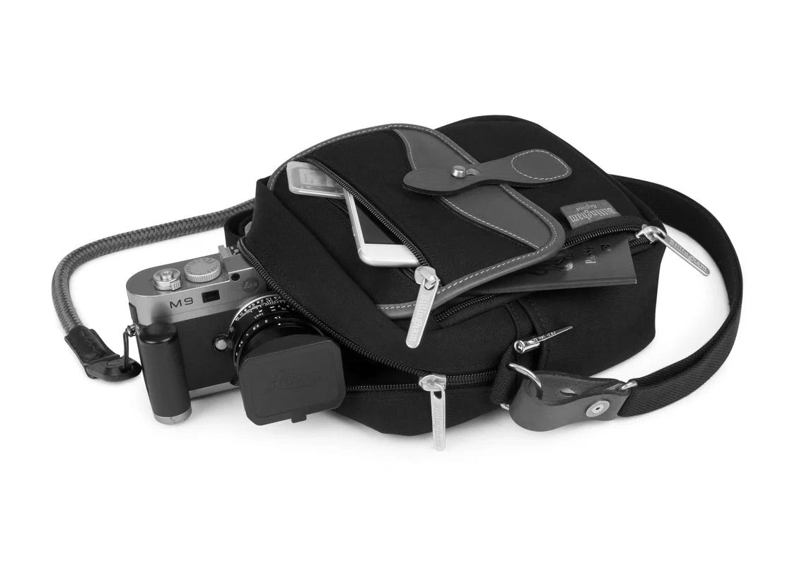 Billingham Pola Stowaway Camera Bag - Black FibreNyte / Red Leather-Camera Bags-Kudos Cameras
