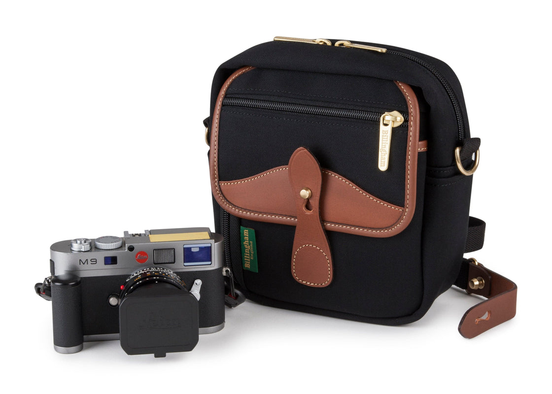 Billingham Pola Stowaway Camera Bag - Black Canvas / Tan Leather-Camera Bags-Billingham