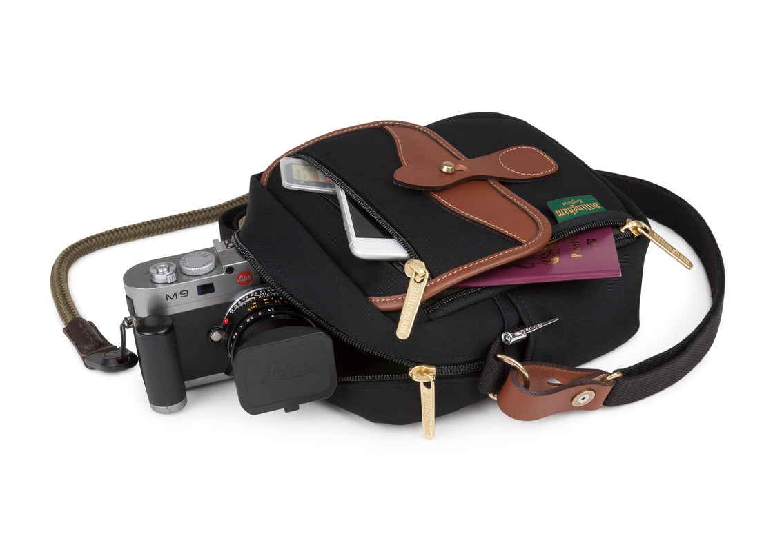 Billingham Pola Stowaway Camera Bag - Black Canvas / Tan Leather-Camera Bags-Billingham