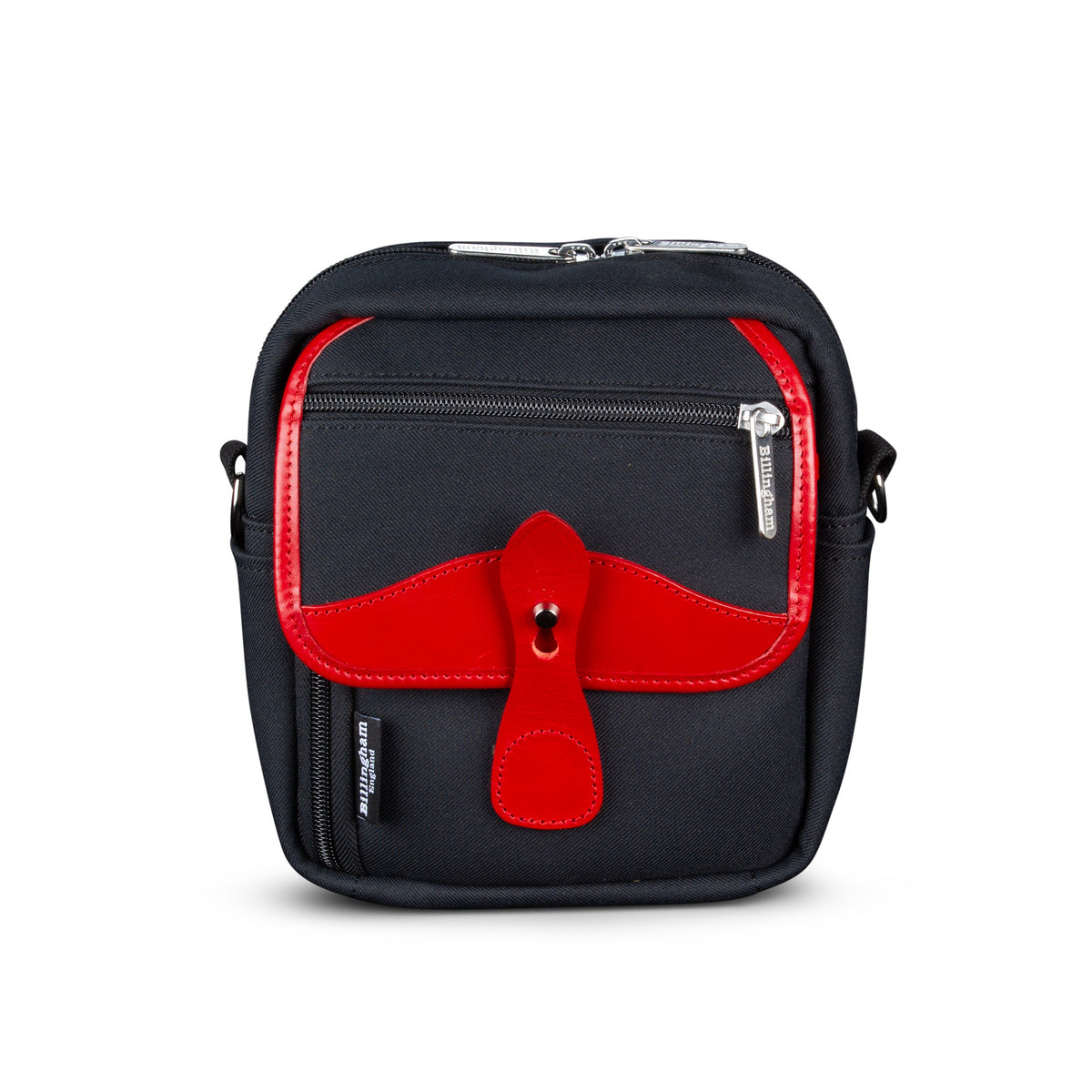 Billingham Pola Stowaway Camera Bag - Black FibreNyte / Red Leather-Camera Bags-Billingham