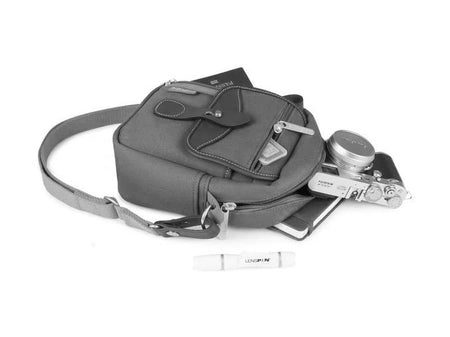 Billingham Pola Stowaway Camera Bag - Sage FibreNyte / Black Leather-Camera Bags-Kudos Cameras