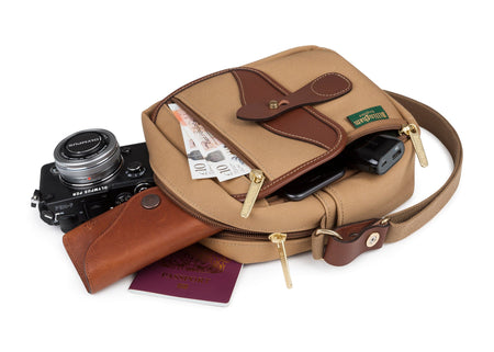 Billingham Pola Stowaway Camera Bag - Khaki Canvas / Tan Leather-Camera Bags-Billingham