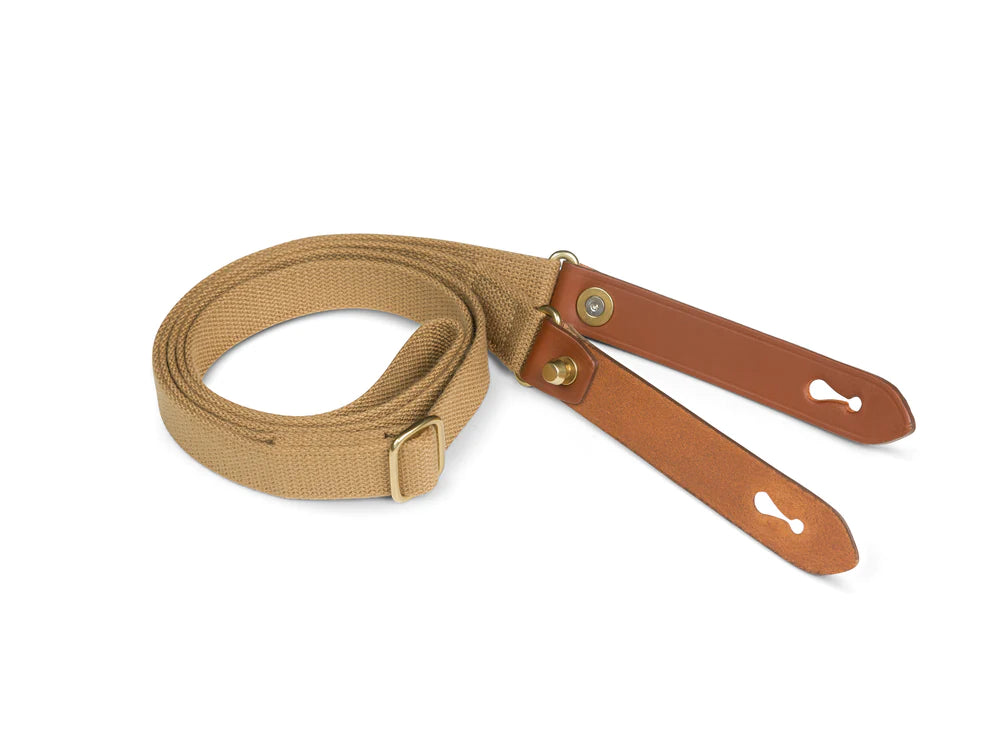 Billingham Stowaway Shoulder Sling 25mm - Khaki / Tan Leather (Brass Studs)-Camera Bag Accessories-Kudos Cameras