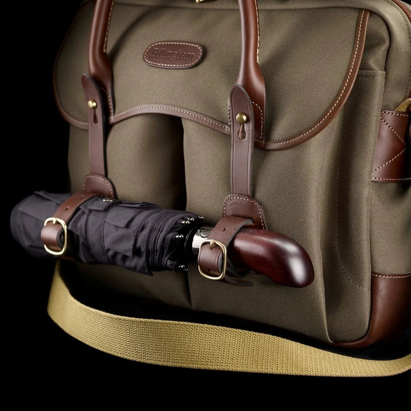 Billingham Thomas Briefcase & Laptop Bag - Black FibreNyte / Black Leather-Travel Bags-Kudos Cameras