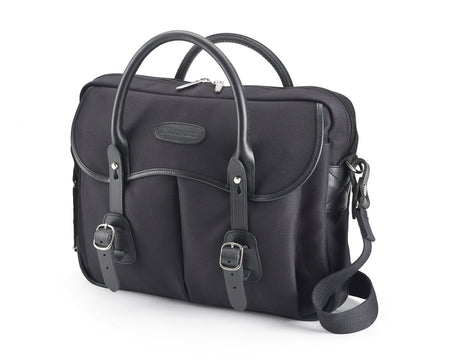 Billingham Thomas Briefcase & Laptop Bag - Black FibreNyte / Black Leather-Travel Bags-Kudos Cameras
