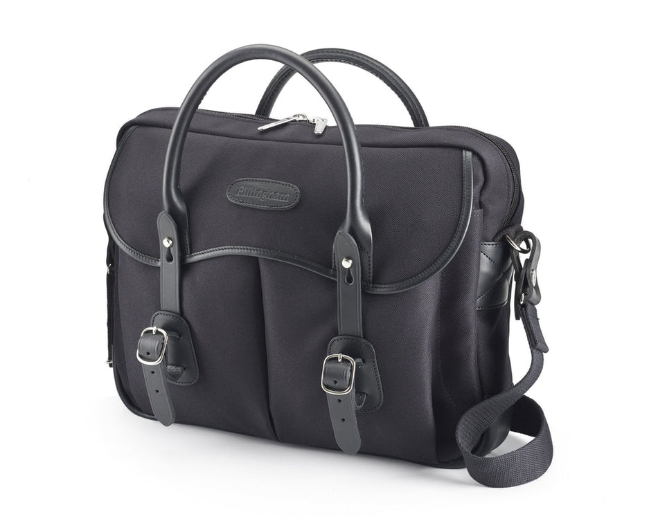 Billingham Thomas Briefcase & Laptop Bag - Black FibreNyte / Black Leather-Travel Bags-Billingham