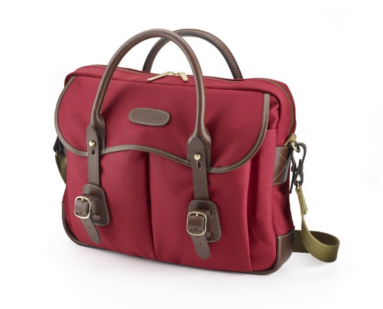 Billingham Thomas Briefcase & Laptop Bag - Burgundy Canvas / Chocolate Leather-Travel Bags-Kudos Cameras
