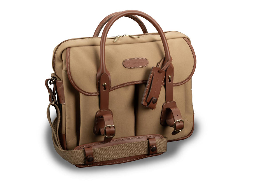 Billingham Thomas Briefcase & Laptop Bag - Khaki Canvas / Tan Leather-Travel Bags-Kudos Cameras