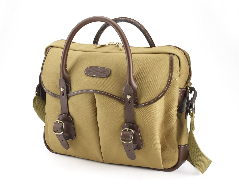 Billingham Thomas Briefcase & Laptop Bag - Khaki FibreNyte / Chocolate Leather-Travel Bags-Kudos Cameras