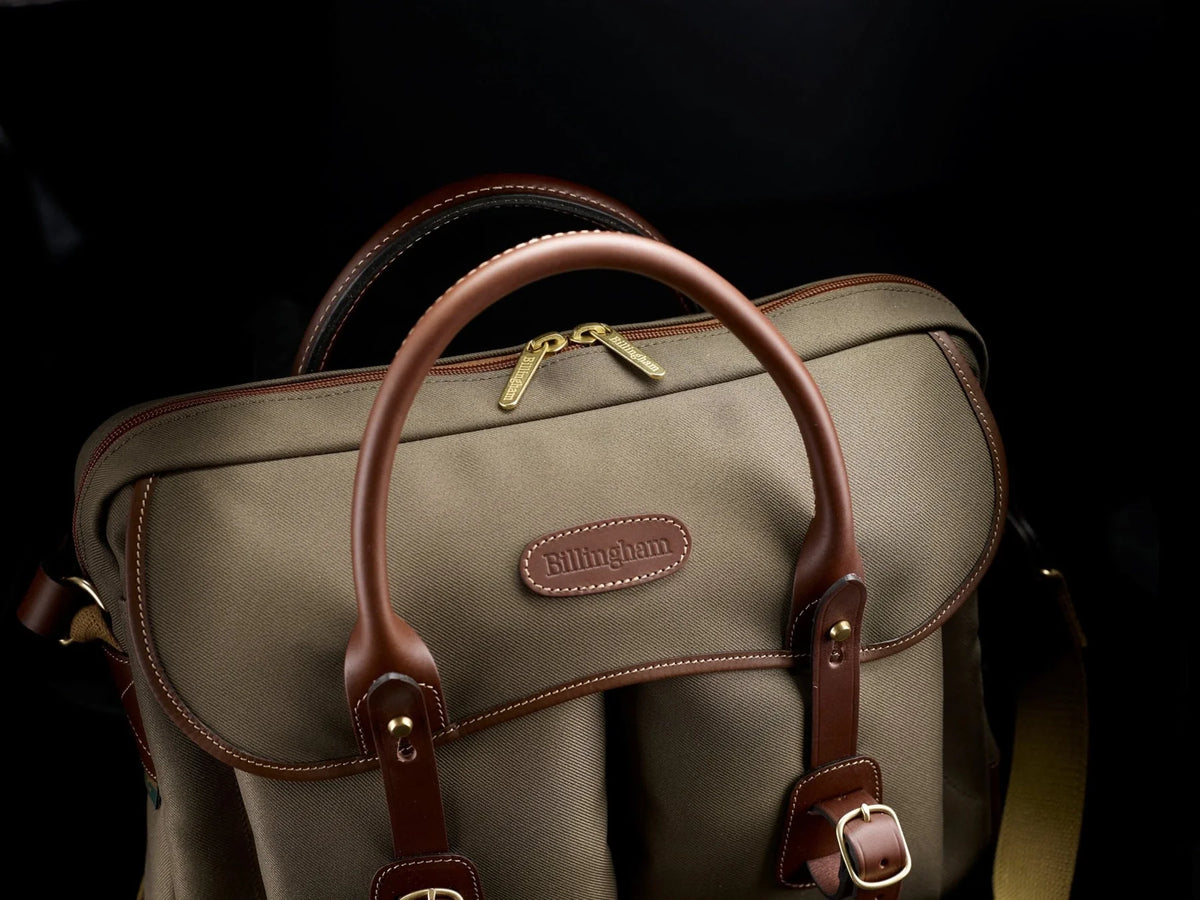 Billingham Thomas Briefcase & Laptop Bag - Navy FibreNyte / Chocolate Leather-Travel Bags-Kudos Cameras