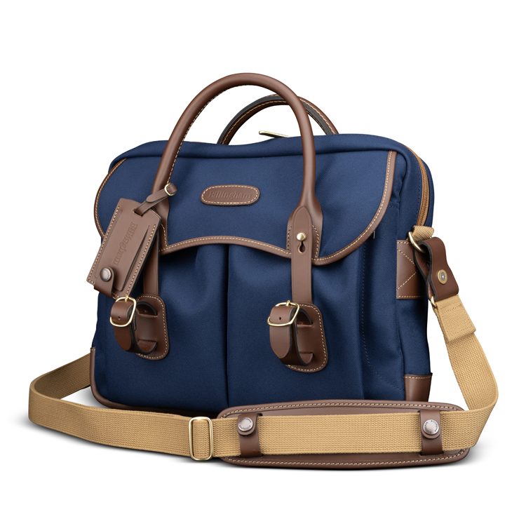 Billingham Thomas Briefcase & Laptop Bag - Navy FibreNyte / Chocolate Leather-Travel Bags-Billingham