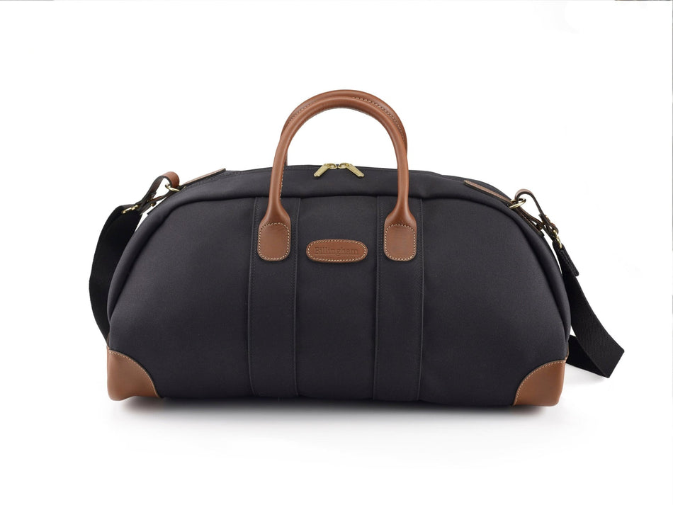 Billingham Weekender Duffle Bag - Black Canvas / Tan Leather-Travel Bags-Kudos Cameras