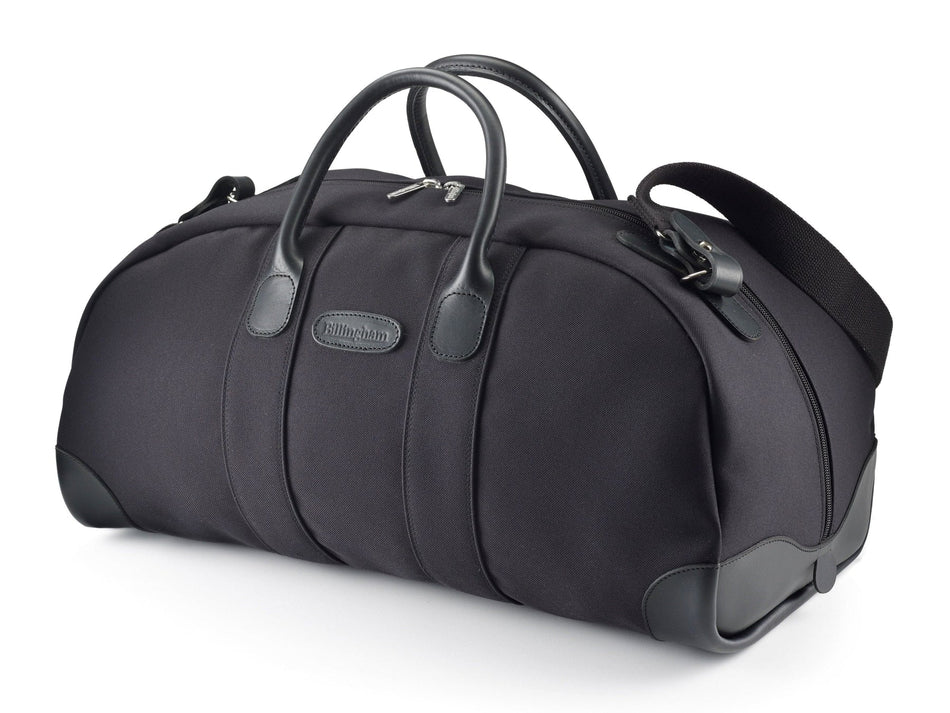 Billingham Weekender Duffle Bag - Black FibreNyte / Black Leather-Travel Bags-Billingham
