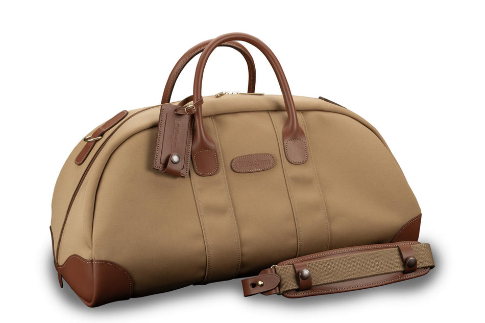 Billingham Weekender Duffle Bag - Khaki Canvas / Tan Leather-Travel Bags-Billingham