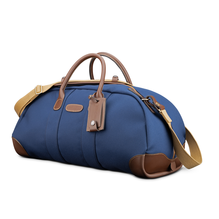 Billingham Weekender Duffle Bag - Navy FibreNyte / Chocolate Leather-Travel Bags-Billingham