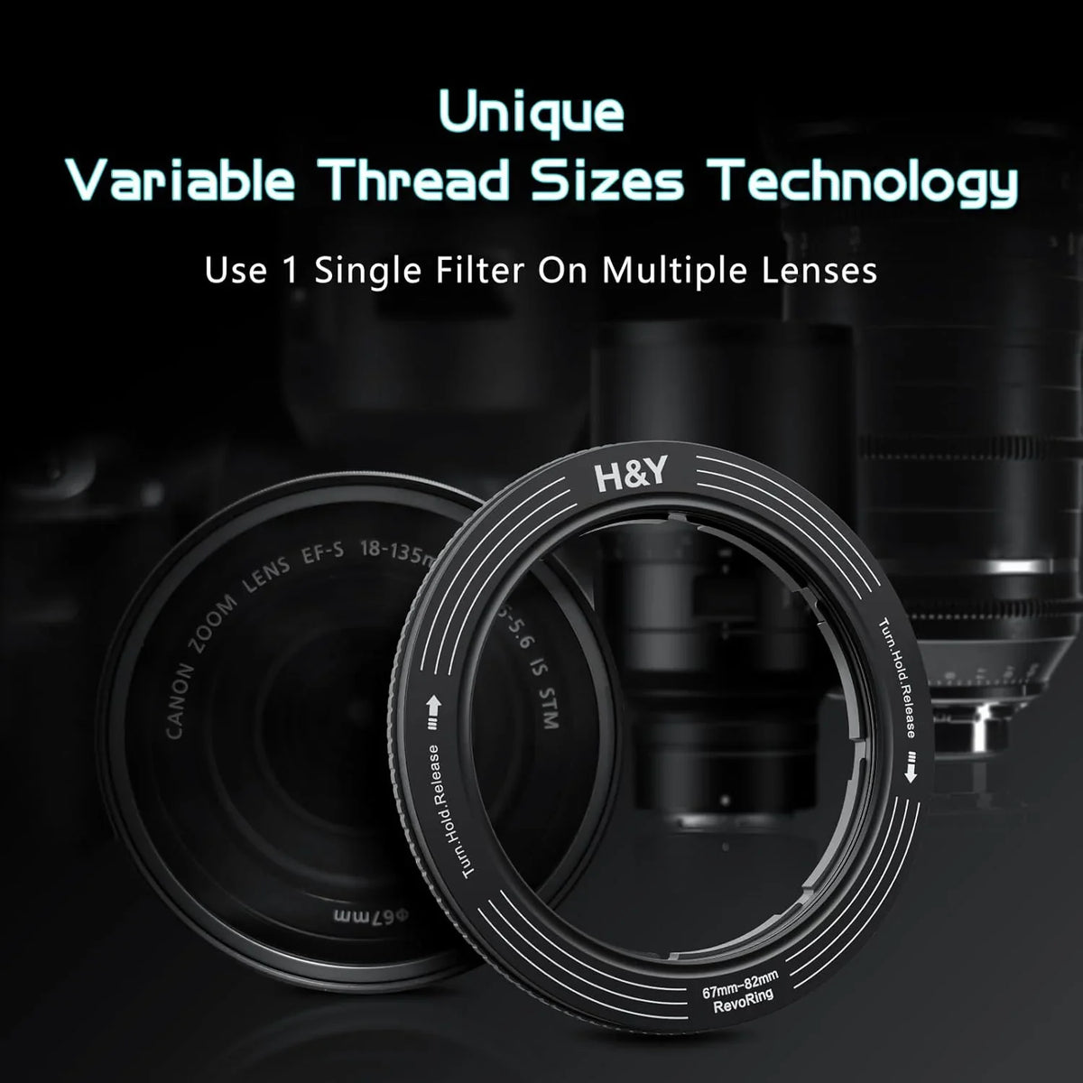 -H&Y Filters RevoRing 46-62mm Variable Adapter for 67mm Filters-Variable Lens Adapter Rings-H&Y Filters