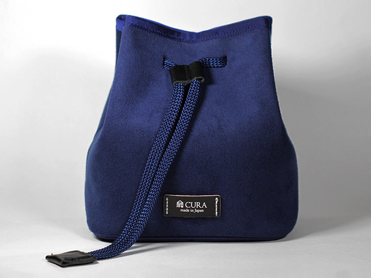 CURA CCPS-100NVY Navy Suede Camera/Lens Pouch