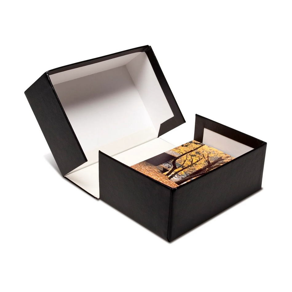 Print File PBW462 Black Clamshell Portfolio Box w/ white lining 4-1/2x6-5/8x2-1/2