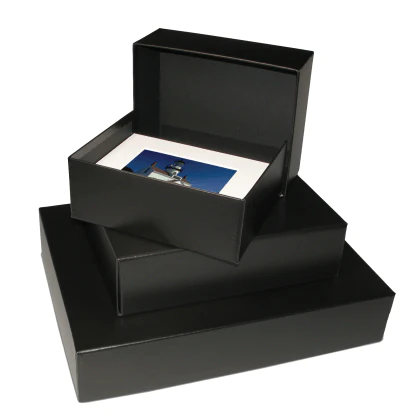 Print File PBB11144 Black Clamshell Portfolio Box w/ black lining 11-1/4x14-1/4x4