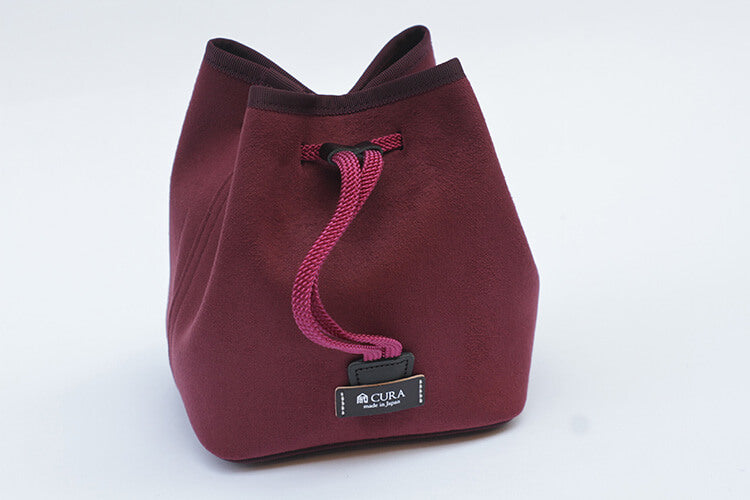 CURA CCPS-100 Suede Pochette Camera/Lens Pouch - Wine-Pouch-Kudos Cameras