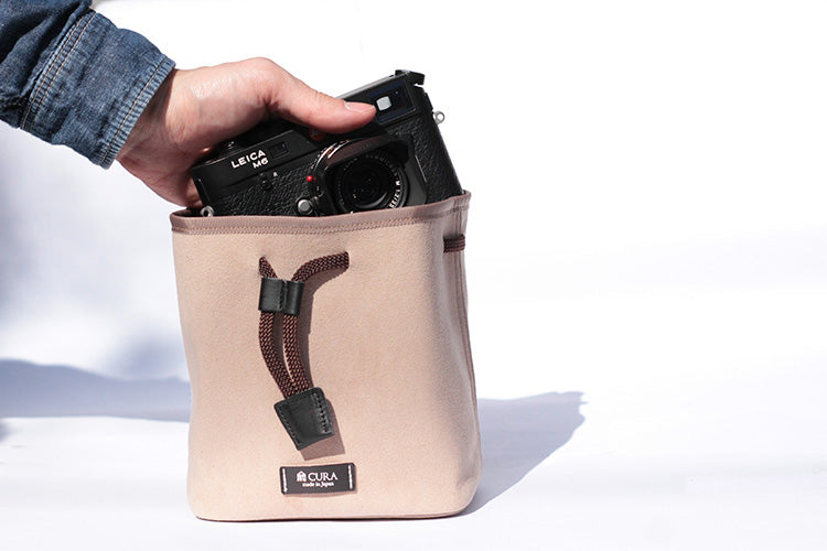 CURA CCPS-100 Suede Pochette Camera/Lens Pouch – Wine-Pouch-CURA